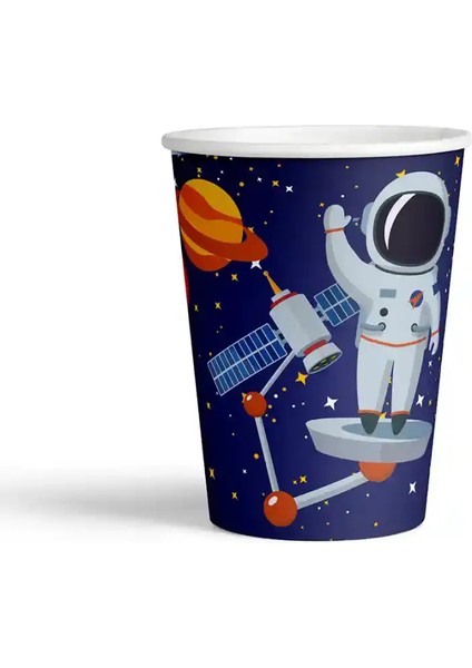Rocket Space Karton Bardak 8oz