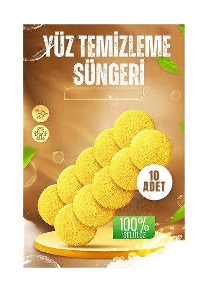 Hsnet Makyaj Temizlik Pedi Cilt Temizlik Süngeri Doğal Selülöz 10 Adet - NTR4556-9131