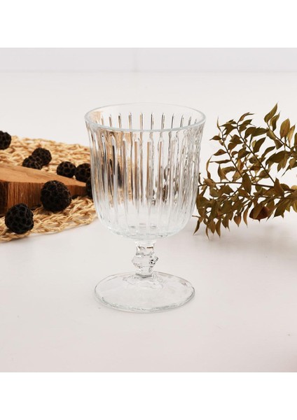 6' Lı Çizgili Ayaklı Kristal Cam Kahve Yanı Su Bardağı 95ML fiyatları