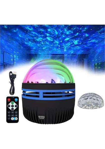 Northern Lights Projector, 2in1 Northern Lights ve Ocean Waves Projektör, Aurora Lights Projektör, Gece Işık Projektör (Yurt Dışından)