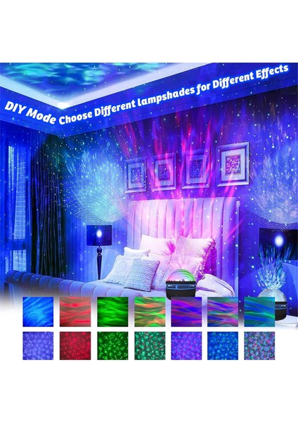 Northern Lights Projector, 2in1 Northern Lights ve Ocean Waves Projektör, Aurora Lights Projektör, Gece Işık Projektör (Yurt Dışından) indirimleri