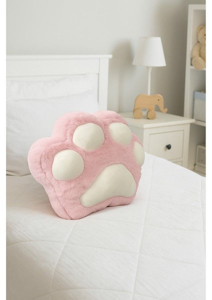Pati Peluş Yastık, Uyku Arkadaşı Kedi Pati Peluş Yastık Pembe 40CM