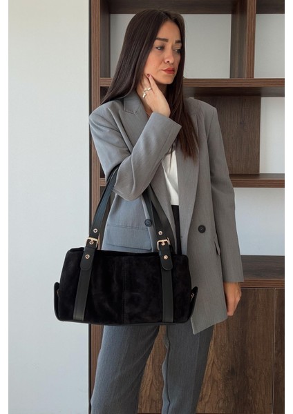 Nina Siyah Hakiki Deri Çanta modelleri