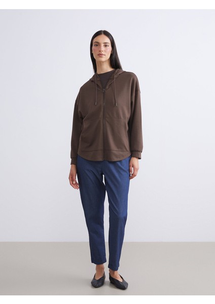 Yeni Sezon Kapüşonlu Oversize Kadın Fermuarlı Sweatshirt fiyatları