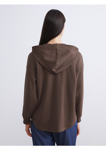 Yeni Sezon Kapüşonlu Oversize Kadın Fermuarlı Sweatshirt fırsatları