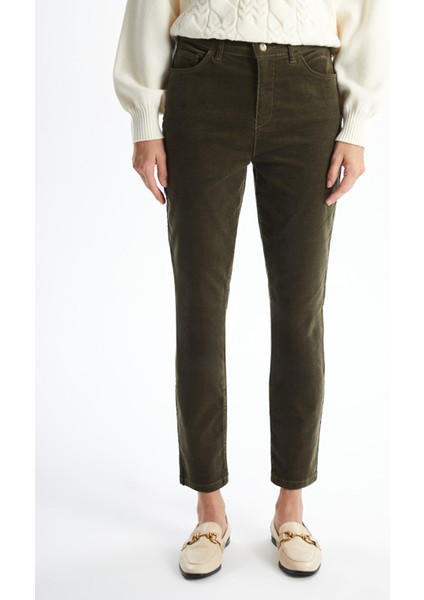 Yeni Sezon Dar Fit Kadife Kadın Pantolon modelleri