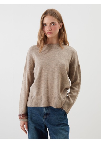 Yeni Sezon Bisiklet Yaka Oversize Kadın Triko Kazak