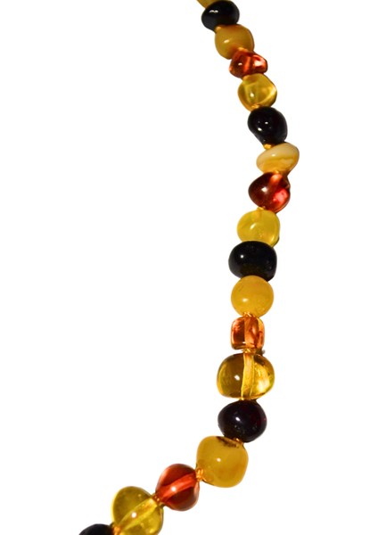 Kehribar Kolye Doğaltaş Çocuk ve Kadın Erkek 34CM Turuncu