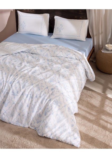 Rotule Çift Kişilik %100 Pamuk Ranforce Nakışlı Nevresim Takımı - Mavi fiyatları