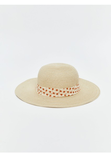 Yeni Sezon Kalp Desenli Hasır Kız Çocuk Şapka