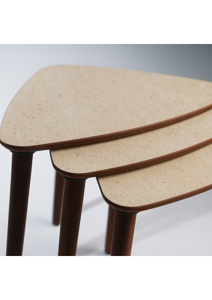 Tokyo 3'lü Zigon Sehpa %100 Mdf Üçgen Traverten fırsatları