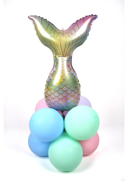 Çok Renkli Deniz Kızı Kuyruğu Balon Set modelleri
