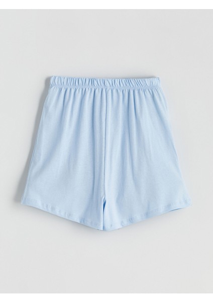 Yeni Sezon Bisiklet Yaka Kız Çocuk Şortlu Pijama Takımı indirimleri