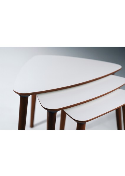 Tokyo 3'lü Zigon Sehpa %100 Mdf Üçgen Beyaz indirimleri