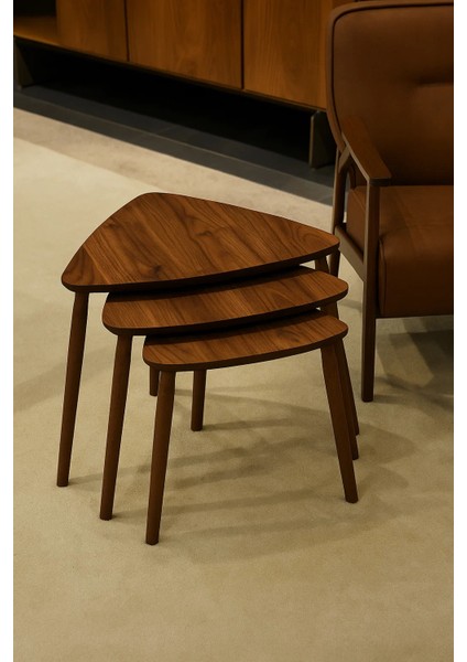 Tokyo 3'lü Zigon Sehpa %100 Mdf Üçgen Urartu modelleri