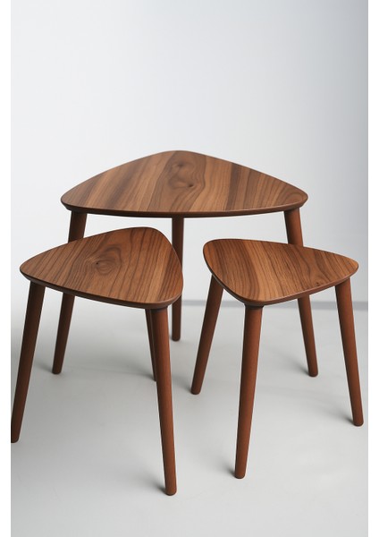 Tokyo 3'lü Zigon Sehpa %100 Mdf Üçgen Urartu