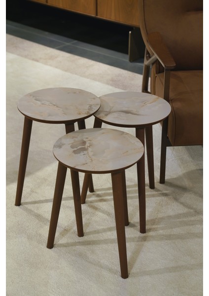 Madrid 3'lü Zigon Sehpa %100 Mdf Gri modelleri