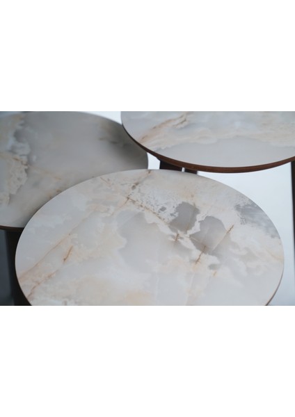 Madrid 3'lü Zigon Sehpa %100 Mdf Gri