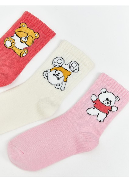 Yeni Sezon Ayı Baskılı Kız Çocuk Soket Çorap 3'lü fiyatları
