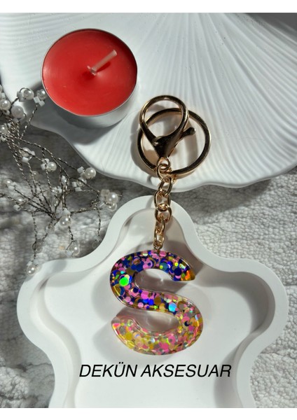 S Harfi Epoksi Karışık Renk El Yapımı Anahtarlık fiyatları