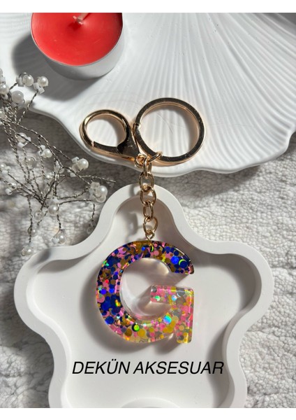 G Harfi Epoksi Karışık Renk El Yapımı Anahtarlık fiyatları