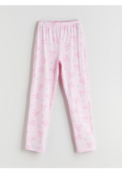 Yeni Sezon Bisiklet Yaka Fiyonk Desenli Kız Çocuk Pijama Takımı indirimleri