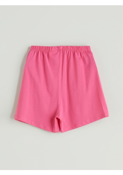 Yeni Sezon Beli Lastikli Basic Kız Çocuk Pijama Şort modelleri