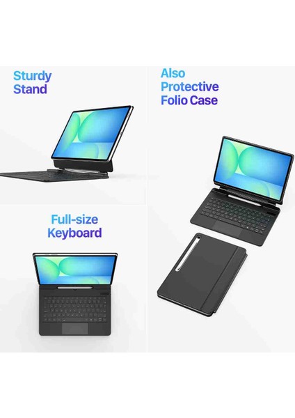 Samsung Galaxy Tab S10 Fe PLUS/S10 Fe+ 13.1-Inç Uyumlu Magic Keyboard Touchpad Rgb Işıklı Klavyeli Kılıf fırsatları