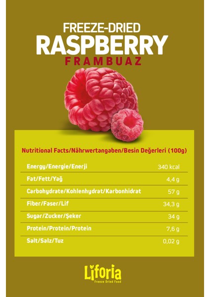 Freeze Dried Tane Frambuaz - Dondurularak Kurutulmuş Meyve - Freeze Dry Kuru MEYVE 20GR indirimleri