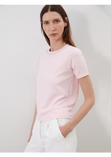 Yeni Sezon Bisiklet Yaka Kadın Tişört