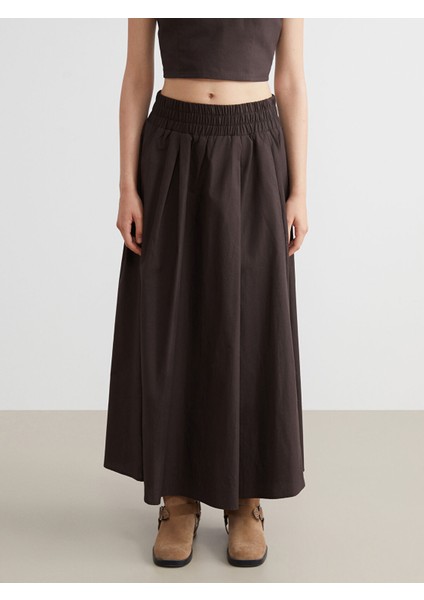 Yeni Sezon Beli Lastikli Poplin Kloş Etek fiyatları