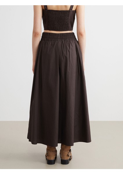 Yeni Sezon Beli Lastikli Poplin Kloş Etek modelleri