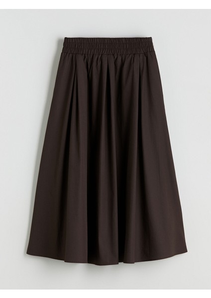 Yeni Sezon Beli Lastikli Poplin Kloş Etek fırsatları