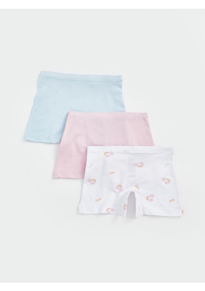 Yeni Sezon Baskılı Kız Çocuk Boxer 3'lü