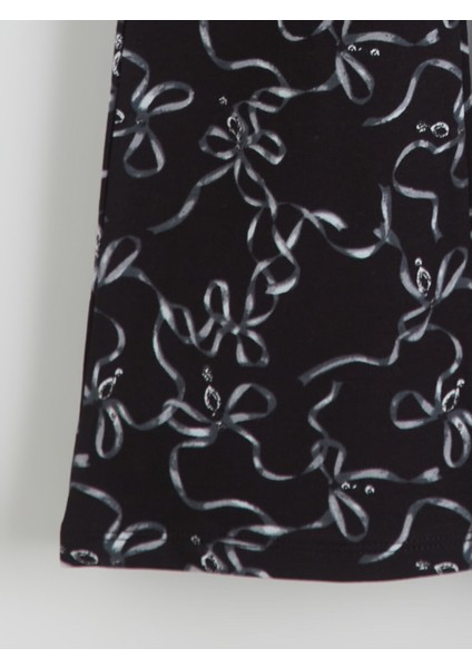 Yeni Sezon Beli Lastikli Fiyonk Baskılı Kız Çocuk Tayt fiyatları