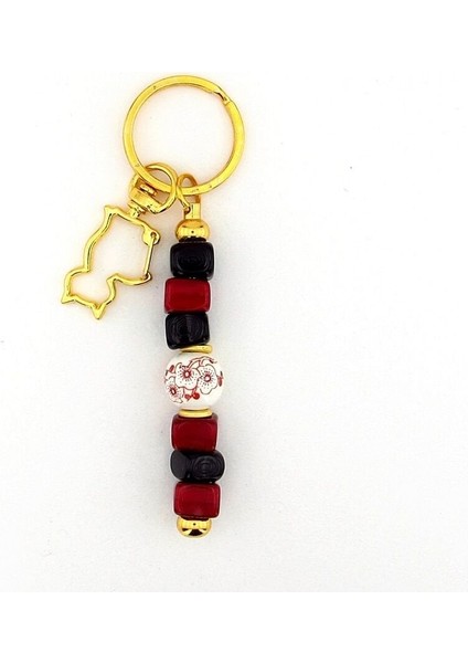 Bordo Siyah Orjinal Murano Cam Boncuklu Çanta Süsü Kedi Charm Anahtarlık KY068 modelleri
