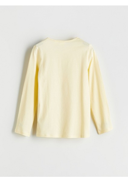 Yeni Sezon Bisiklet Yaka Tweety Baskılı Kız Çocuk Pijama Takımı fırsatları