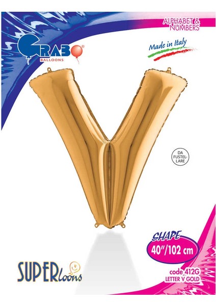 V Harf Supertrend Altın Folyo Balon 40"