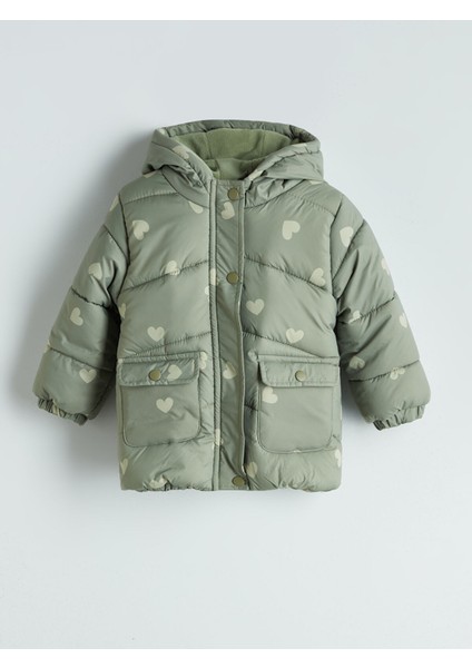 Yeni Sezon Kapüşonlu Uzun Kollu Kız Çocuk Şişme Mont