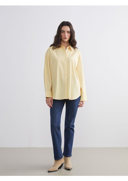 Yeni Sezon Çizgili Oversize Kadın Gömlek fiyatları