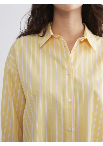 Yeni Sezon Çizgili Oversize Kadın Gömlek modelleri