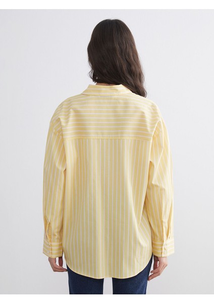 Yeni Sezon Çizgili Oversize Kadın Gömlek fırsatları