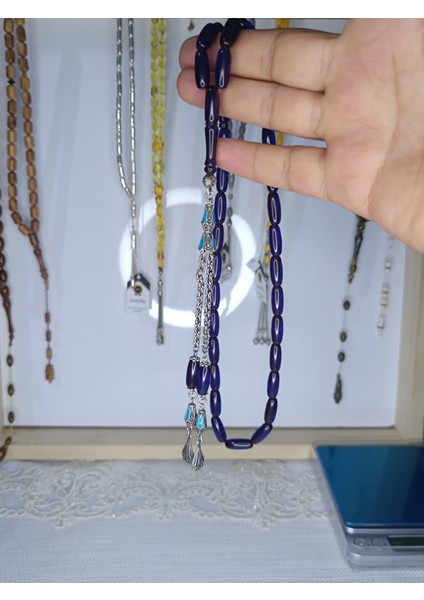 Parlament Mavisi Ateş Kehribar Tesbih modelleri