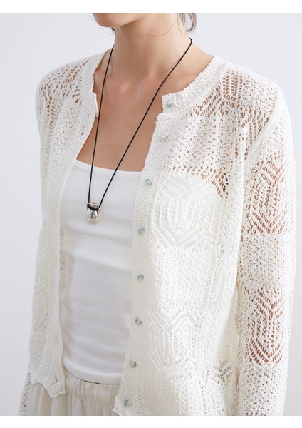 Yeni Sezon Bisiklet Yaka Ajurlu Kadın Triko Hırka modelleri