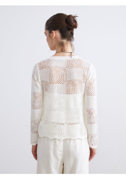 Yeni Sezon Bisiklet Yaka Ajurlu Kadın Triko Hırka fırsatları