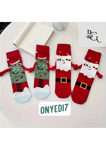 Mıknatıslı Noel Çorap 2’li Paket | Noel Baba & Gülen Çam Ağacı