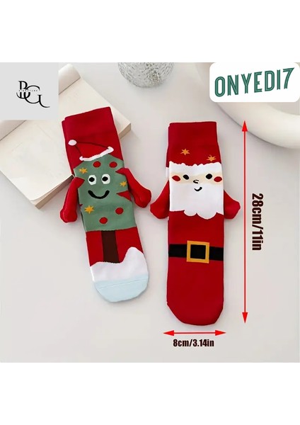 Mıknatıslı Noel Çorap 2’li Paket | Noel Baba & Gülen Çam Ağacı modelleri