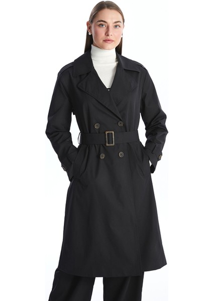 Yeni Sezon Kruvaze Yaka Kadın Trençkot