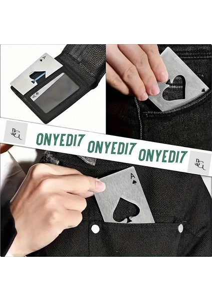 Gümüş Kart Şeklinde Metal Şişe Açacağı – Taşınabilir, Dayanıklı & Şık Tasarım - Maça As Kartı Açacak modelleri