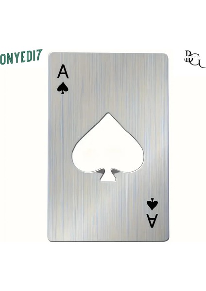 Gümüş Kart Şeklinde Metal Şişe Açacağı – Taşınabilir, Dayanıklı & Şık Tasarım - Maça As Kartı Açacak fırsatları
